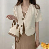 Sommer Stil Kurzarm Chic Koreanische Design Blazer Jacken